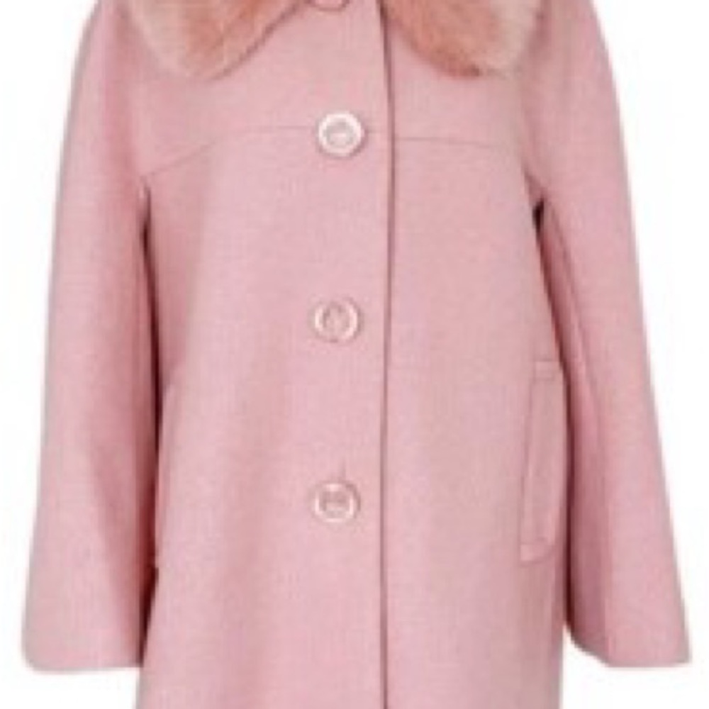 ♠️ Kate Spade Pink METALLIC TWILL Wool Trench Coat ♠️ - Picture 6 of 6